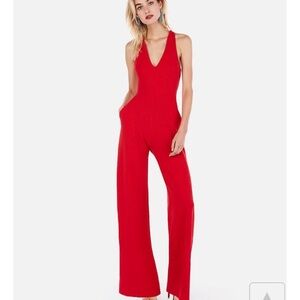 Express Vibrant Red Jumpsuit